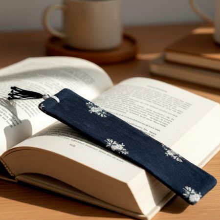 Handmade Printed Rectangular Fabric Bookmark